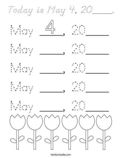 Today is May 4, 2020. Coloring Page