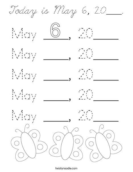 Today is May 6, 2020. Coloring Page