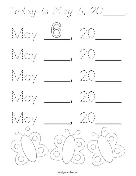 Today is May 6, 2020. Coloring Page