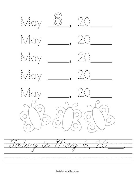 Today is May 6, 2020. Worksheet