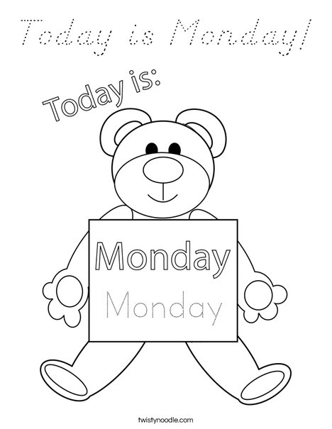 Today is Monday! Coloring Page