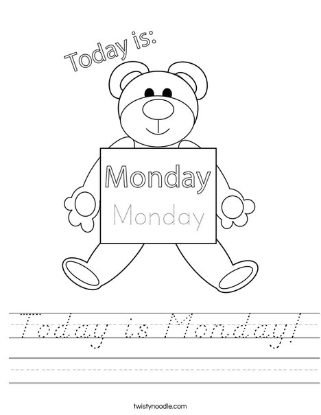 Today is Monday! Worksheet