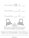 Today is November 15, 20___. Worksheet