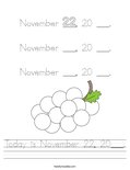 Today is November 22, 20___. Worksheet