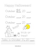 Today is October 31, 20 ___. Worksheet