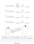Today is October 6, 20 ___. Worksheet