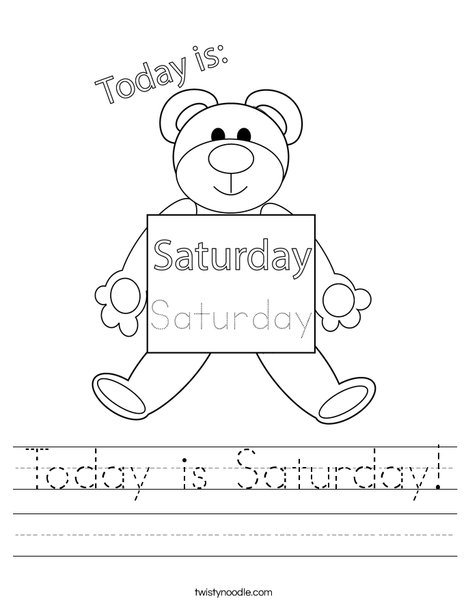 Today is Saturday Worksheet - Twisty Noodle