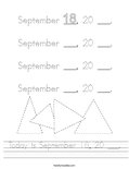 Today is September 18, 20 ___. Worksheet