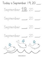 Today is September 19, 20 ___ Coloring Page