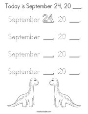 Today is September 24, 20 ___ Coloring Page