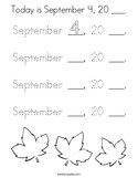 Today is September 4, 20 ___ Coloring Page