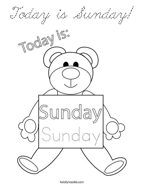 Today is Sunday! Coloring Page