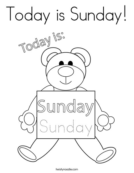 Today is Sunday Coloring Page - Twisty Noodle