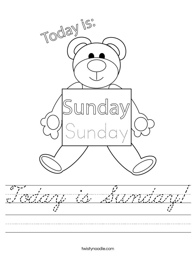 Today is Sunday! Worksheet