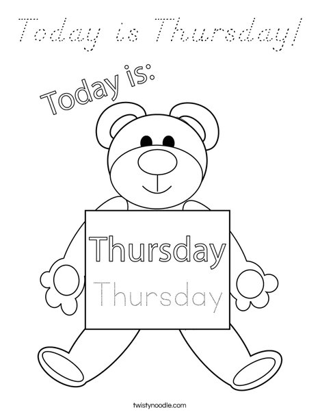Today is Thursday! Coloring Page