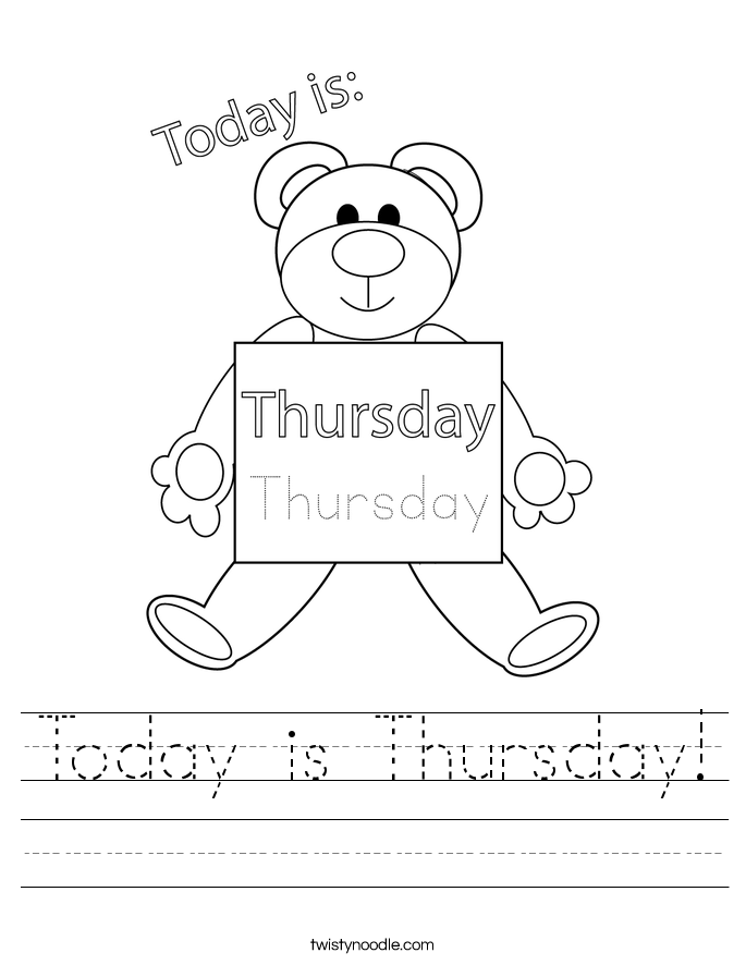 Today is Thursday Worksheet - Twisty Noodle
