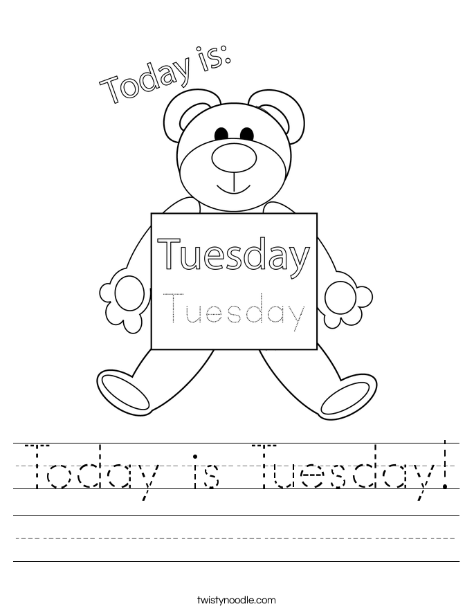 Today is Tuesday Worksheet - Twisty Noodle