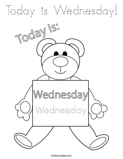 Today is Wednesday! Coloring Page