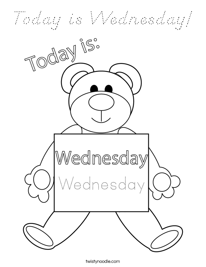 Today is Wednesday! Coloring Page