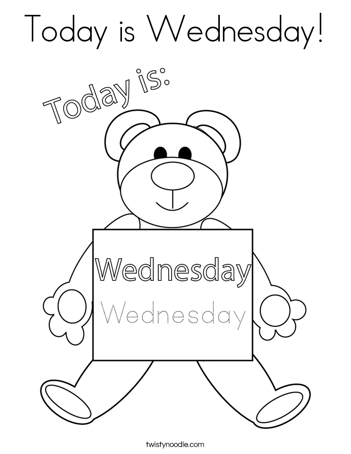 Today is Wednesday Coloring Page - Twisty Noodle