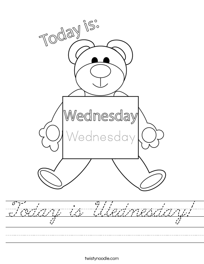 Today is Wednesday! Worksheet
