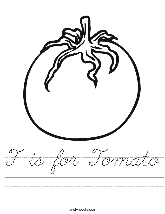 T is for Tomato Worksheet