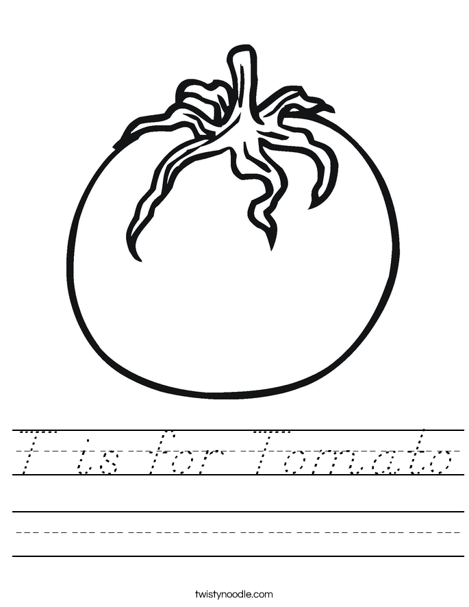 T is for Tomato Worksheet
