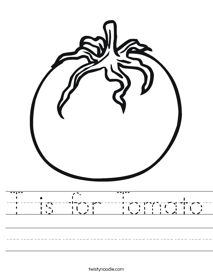 T is for Tomato Worksheet - Twisty Noodle