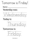 Tomorrow is Friday Coloring Page