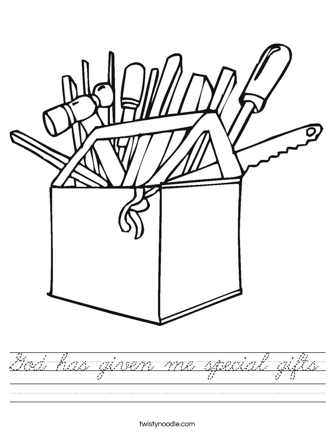 God has given me special gifts Worksheet