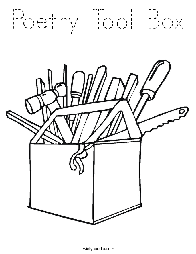 Poetry Tool Box Coloring Page