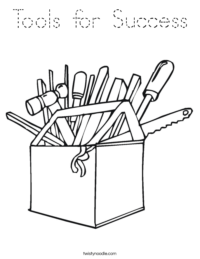 Tools for Success Coloring Page