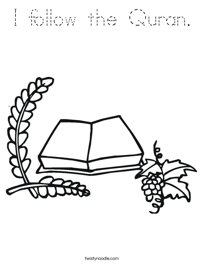 I follow the Quran. Coloring Page