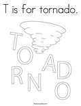 T is for tornado.Coloring Page