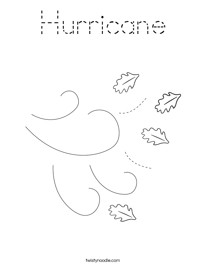 Hurricane Coloring Page - Tracing - Twisty Noodle