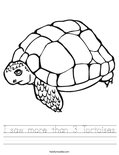 I saw more than 3 Tortoises Worksheet