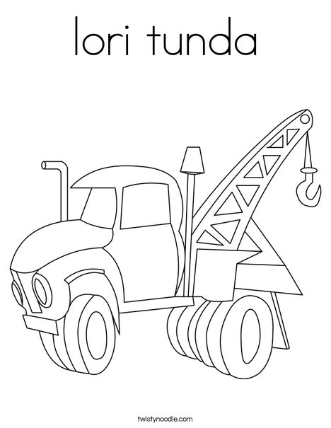 Tow Truck Coloring Page