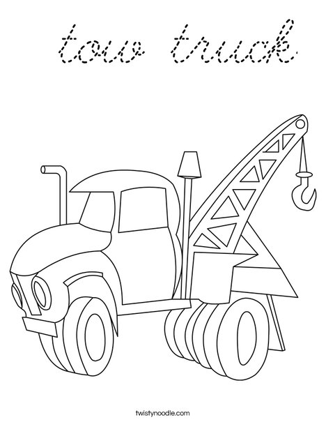 Tow Truck Coloring Page