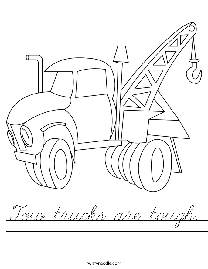 Tow trucks are tough. Worksheet
