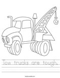 Tow trucks are tough. Worksheet