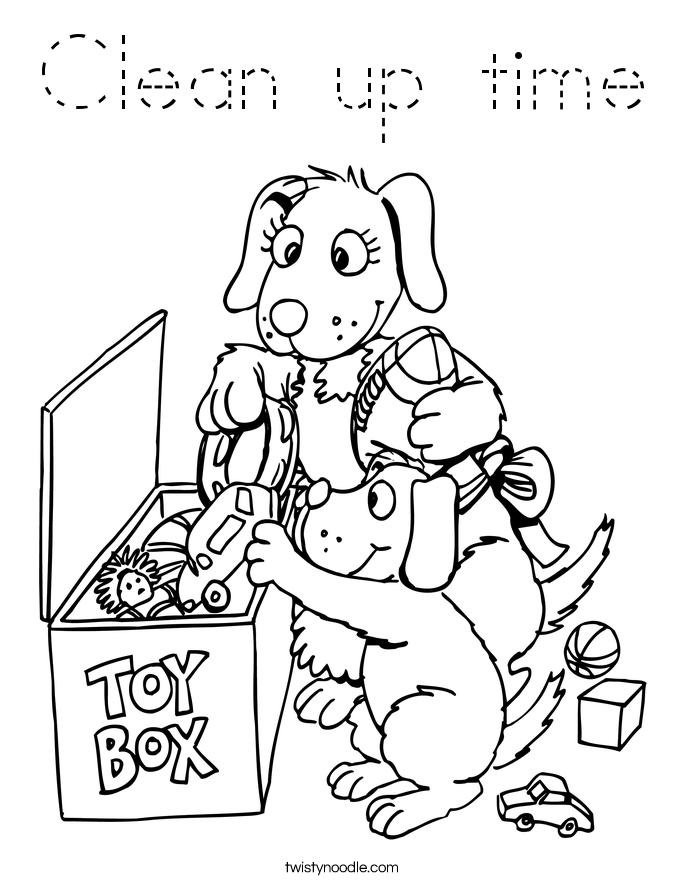 Clean up time Coloring Page