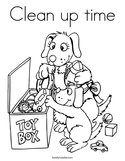 Clean up time Coloring Page