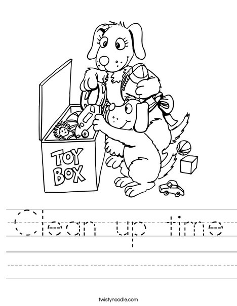 Clean Up Time Worksheet - Twisty Noodle