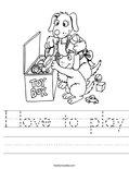 I love to play Worksheet