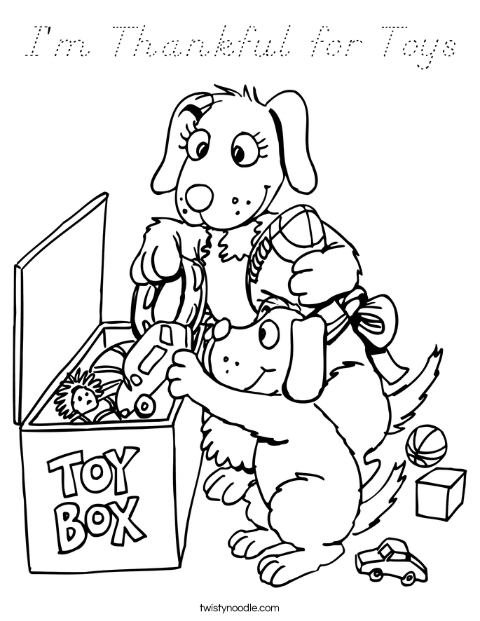 I'm Thankful for Toys Coloring Page