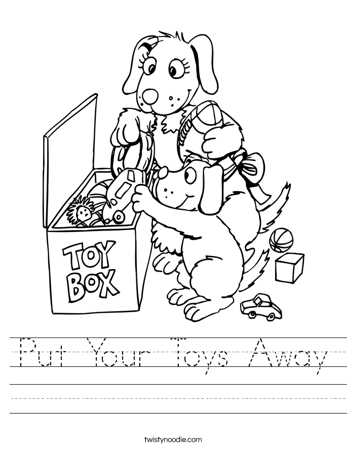 Put Your Toys Away Worksheet