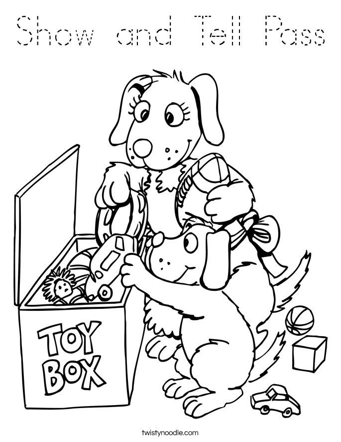Show and Tell Pass Coloring Page