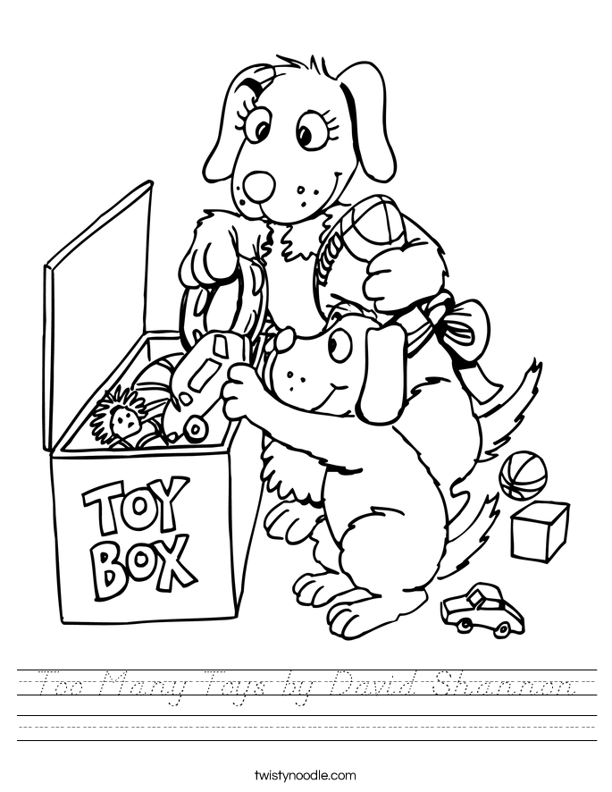 Too Many Toys by David Shannon Worksheet