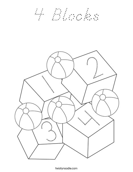 Toys and Blocks Coloring Page