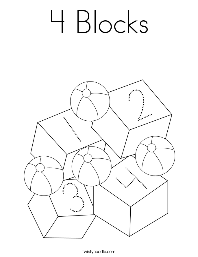 4 Blocks Coloring Page